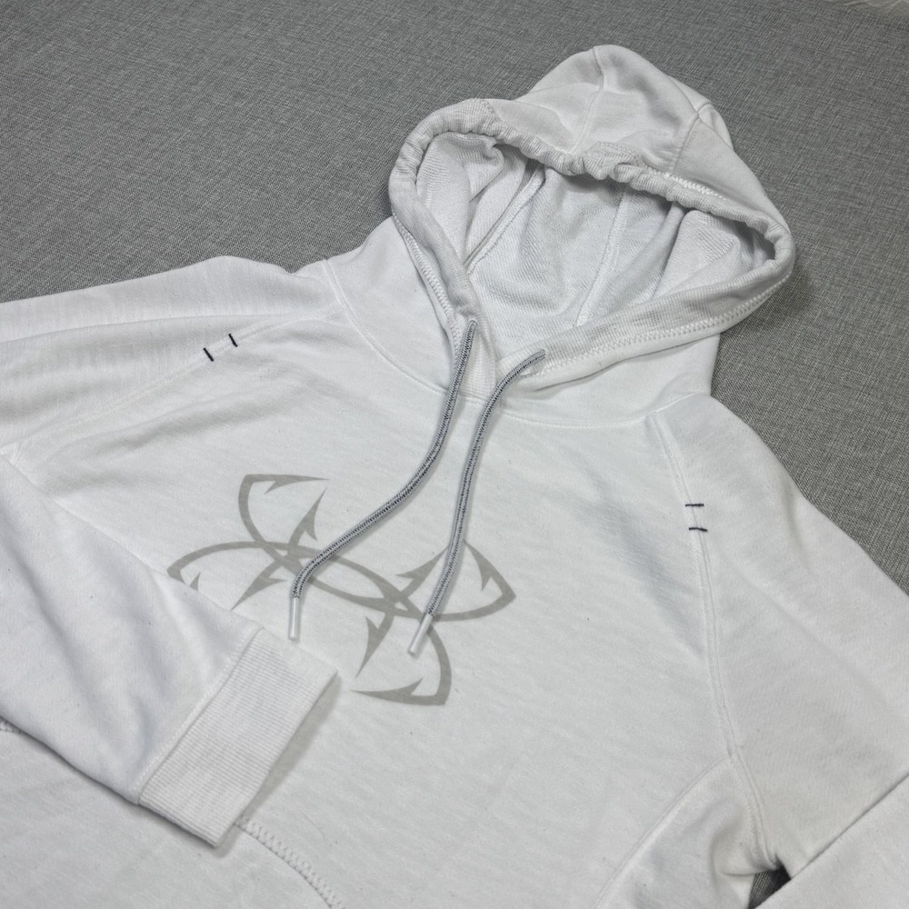 Under Armour Fishing 1/4 Zip Pullover Hoodie Womens M White Lightweight Relaxed